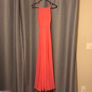 Flowy coral maxi dress